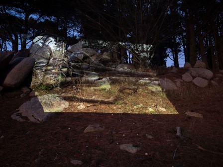 Installation au soleil couchant