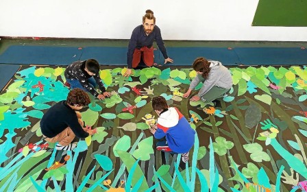 La fresque en cours de création